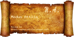 Medus Attila névjegykártya